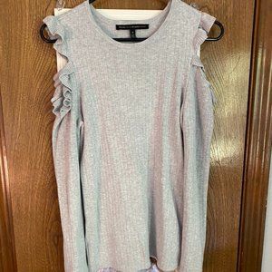 light grey cold shoulder sweater